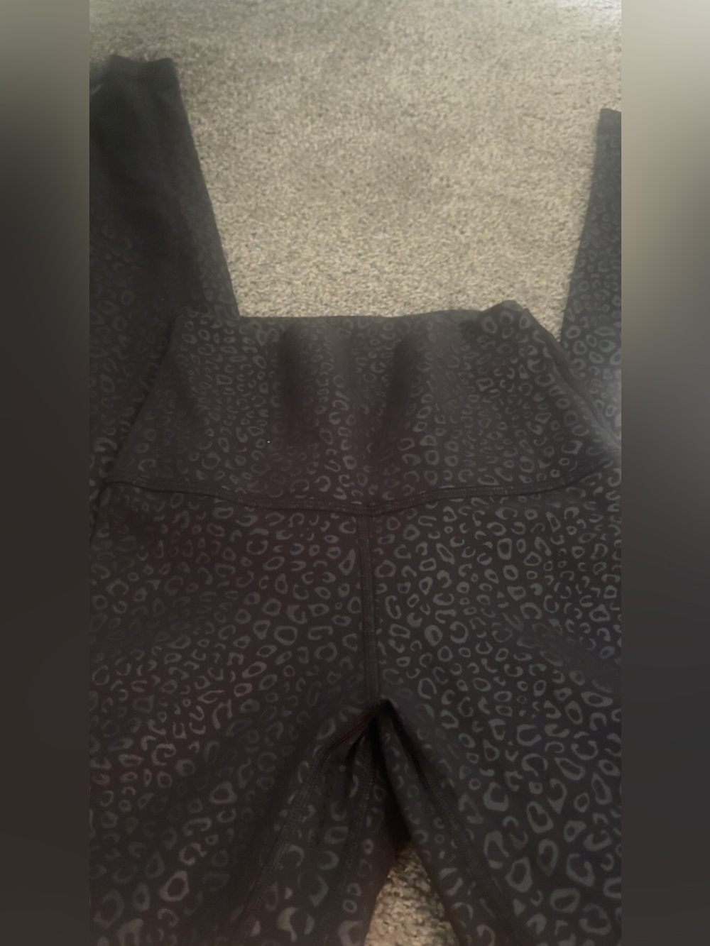 lululemon athletica Black Leggings with Subtle Gray Spot Pattern